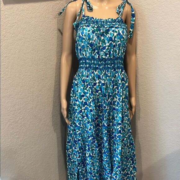 J.Crew-Blue Floral Midi Dress - Picture 5 of 11